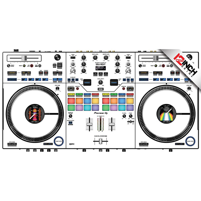 12inch SKINZ ／ Pioneer DDJ-REV7 SKINZ (WHT／BLK) 【DDJ-REV7用