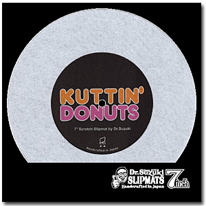Dr. Suzuki / Kuttin’ Donuts 7” Slipmat (White / 1枚) - 7インチ用スリップマット -