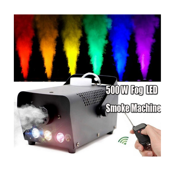 スモーク フォグ マシン LED 5種カラー 煙霧機  リモコン付 パーティー