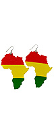 եꥫϿ åɥԥ Africa Map - Wood Earrings / Roots  Culture(롼ĥɥ㡼)