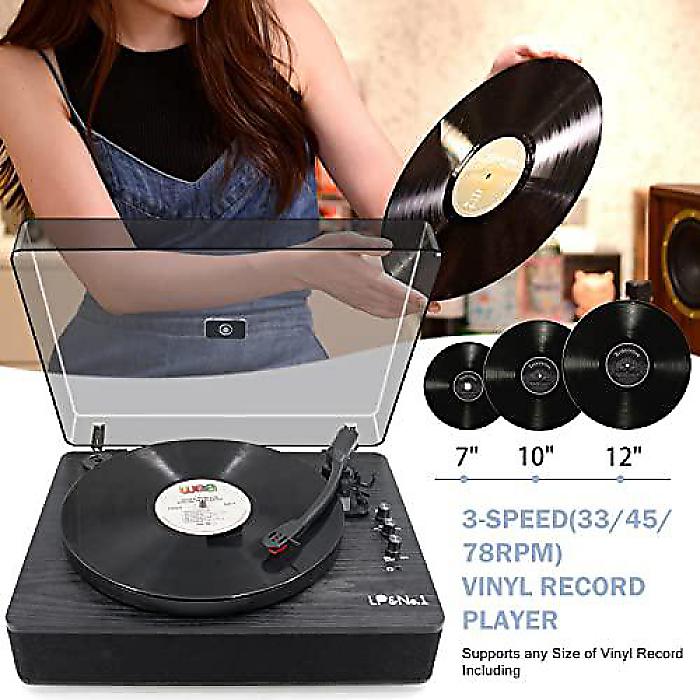 LP＆No.1 ブラックウッド Bluetoothレコードプレーヤー ステレオスピーカー付き 3速ベ… の激安通販 | ミュージックハウスフレンズ
