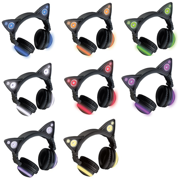 Brookstone ／ Wireless Cat Ear Headphones - 8色に光る！ネコ耳