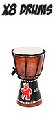 X8 Drums(åȥɥॹ) / Hand Painted Mini Djembe (X8 Drums logo)  - ߥˡ -