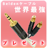 【P】Belden(ベルデン) / iPod/iPhone/パソコン用ケーブル/Belden ベルデン 82760 (白) 【前側プラグ】ミニステレオプラグ 【後側プラグ】RCA二股 【長さ】1.0m